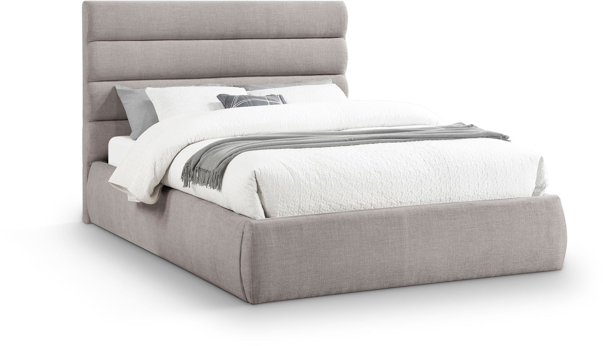 Adam - Linen Fabric Bed With 52" Headboard