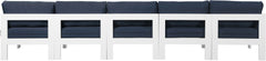 Nizuc - Outdoor Patio 5 Seat Modular Armless Sofa With White Frame