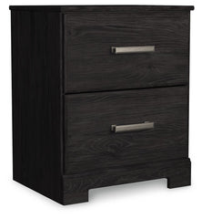 Belachime - Two Drawer Night Stand - Charcoal
