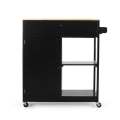 Lanier - Kitchen Cart With Wheels - Black