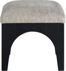 Lawson - Chenille Fabric Ottoman - Black Base