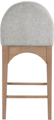 Waldorf - Chenille Stool With Natural Legs