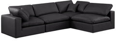 Comfy - 4 Piece Faux Leather Modular Armless Sectional