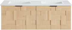 Leonardo - Engineered Stone And Solid Wood 24" Wall Mounted Bathroom Vanity