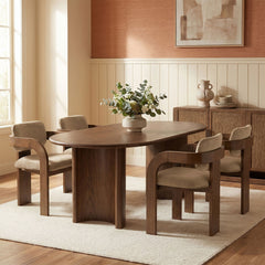 Cedra - Velvet Performance Fabric Upholstered Dining Chair (Set of 2) - Brown Frame