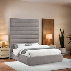 Adam - Linen Fabric Bed With 89" Headboard
