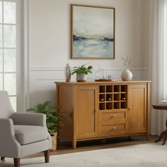 Warm Shaker - Storage Cabinet With Wine Rack - Brown
