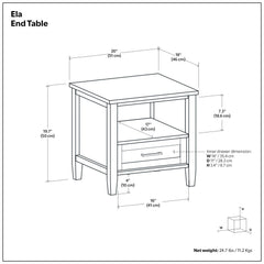 Ela - End Table - Brown