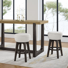 Backless Bar Stools With Soft Cushion (Set of 2) - Brown