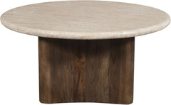 Pietra - Travertine And Mango Wood Table