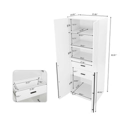 Lee - Free Standing Wardrobe Closet With Drawers And Shelves