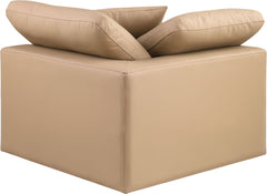 Comfy - Faux Leather Corner Chair - Tan