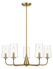 Dazzle - 5 Lights Chandelier With Clear Seeded Satin - Antique Brass / Clear / Gold