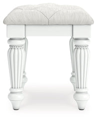 Kozlani - 3 Pc. - Vanity, Mirror And Stool - White