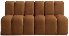 Arc - Velvet 2 Pieces Modular Sofa - Saddle