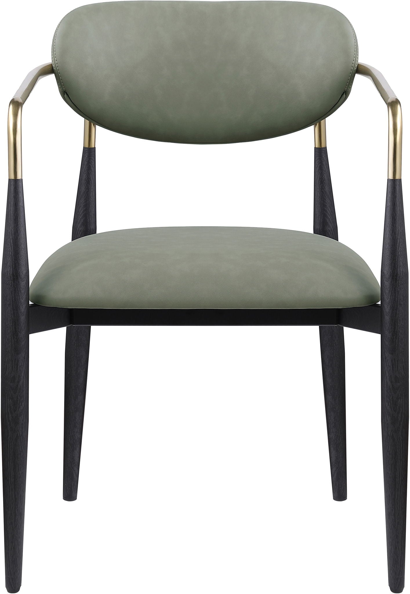 Ronda - Vegan Leather Upholstered Dining Arm Chair - Black Legs
