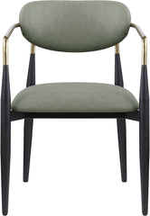 Ronda - Vegan Leather Upholstered Dining Arm Chair - Black Legs