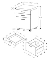 File Cabinet Rolling Mobile Storage Drawers Printer Stand For Office