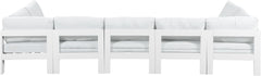 Nizuc - Outdoor Patio 7 Piece Modular Sectional With White Frame
