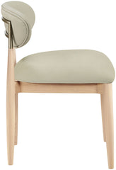 Riccio - Faux Leather Dining Side Chair (Set of 2) - Natural Frame