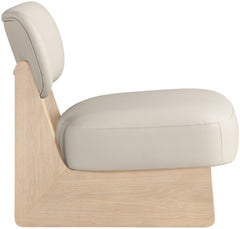 Vetra - Vegan Leather Upholstered Accent Chair With Natural Base