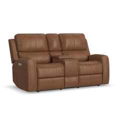 Linden - Power Reclining Loveseat With Console & Power Headrests & Lumbar