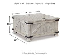 Carynhurst - Cocktail Table with Storage - Whitewash