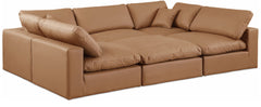 Comfy - 6 Piece Faux Leather Sectional