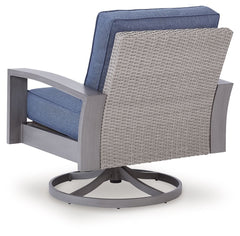 Half Moon Beach - Swivel Lounge With Cushion - Blue / Gray