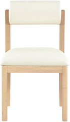 Roundhill - Faux Leather Dining Chair (Set of 2) - Natural Frame
