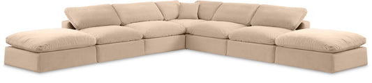Comfy - 7 Piece Velvet Modular Corner Sectional