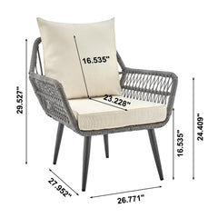 Cannes - 3 Piece Outdoor Patio Conversation Set