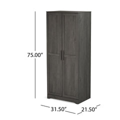 Danbury - Wood Wardrobe - Gray