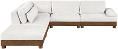 Turin - Chenille Fabric Upholstered Modular Sectional - Cream