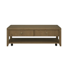 Reed - Rectangular Coffee Table With Casters - Driftwood Oak