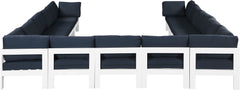Nizuc - Outdoor Patio 13 Piece Modular Sectional With White Frame
