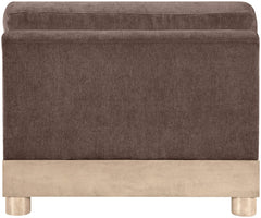 Turin - Chenille Fabric Upholstered Modular Armless Chair - Natural Base