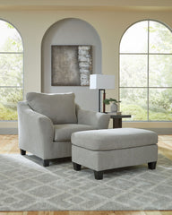 Willarae - Taupe - 2 Pc. - Chair And A Half, Ottoman