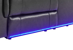 U8879 - Power Reclining Sofa With LED And Global Surround System - Charcoal