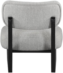 Vetra - Linen Textured Fabric Upholstered Accent Chair With Black Base
