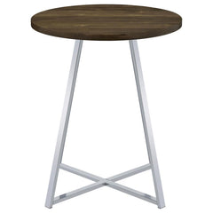 Burkhart - Round Pub Height Bistro Bar Table - Brown Oak