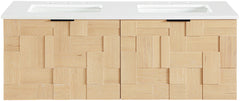 Leonardo - Engineered Stone And Solid Wood 24" Wall Mounted Bathroom Vanity