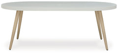 Seton Creek - White - Oval Dining Table With Umb Opt