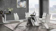 D4127 - Dining Table - Dark Gray / Silver