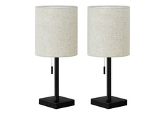 Lighting, Table Lamp, USB Port Included, Nickel, Contemporary (Set of 2)