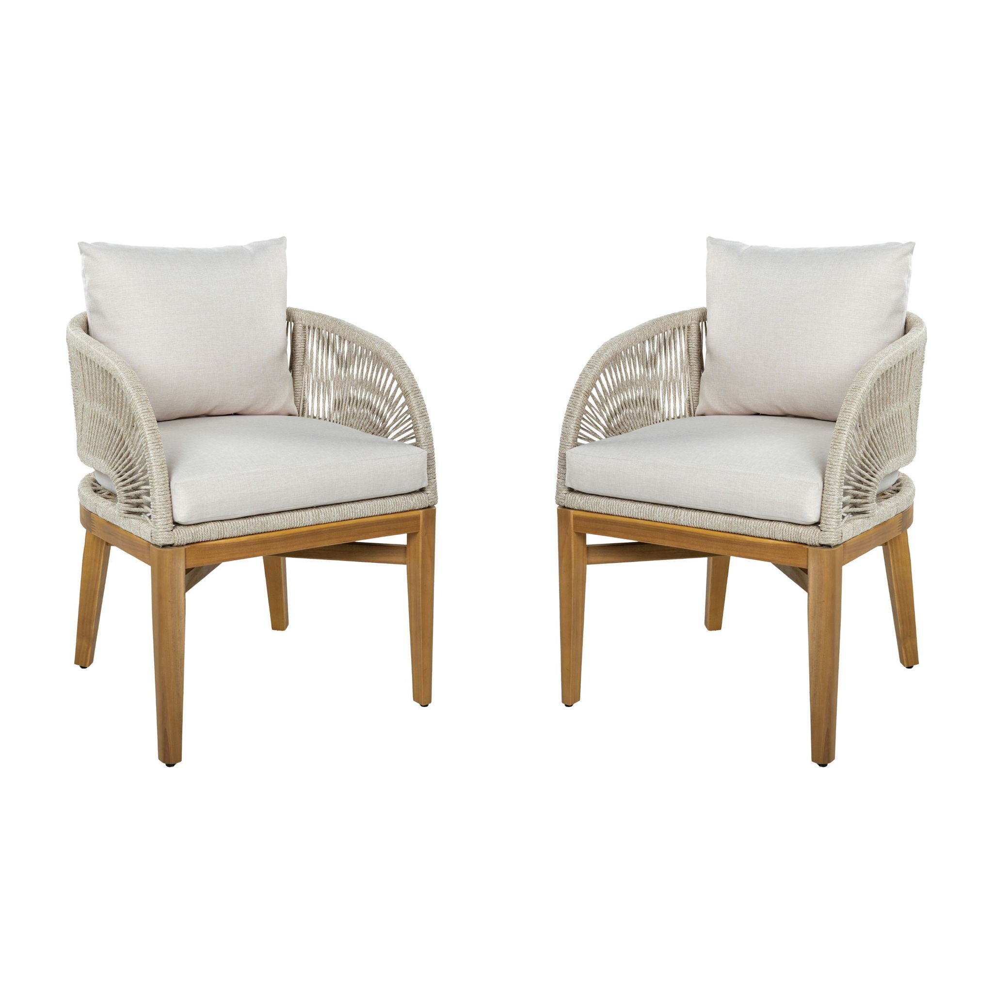 Outdoor Dining Chairs With Cushion (Set of 2)