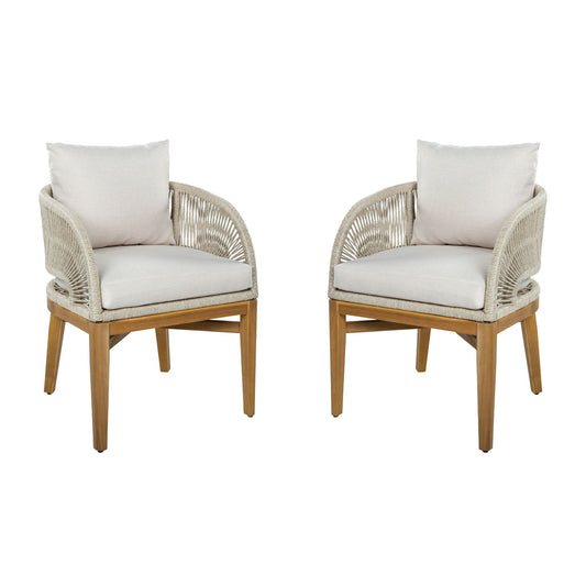 Outdoor Dining Chairs With Cushion (Set of 2)