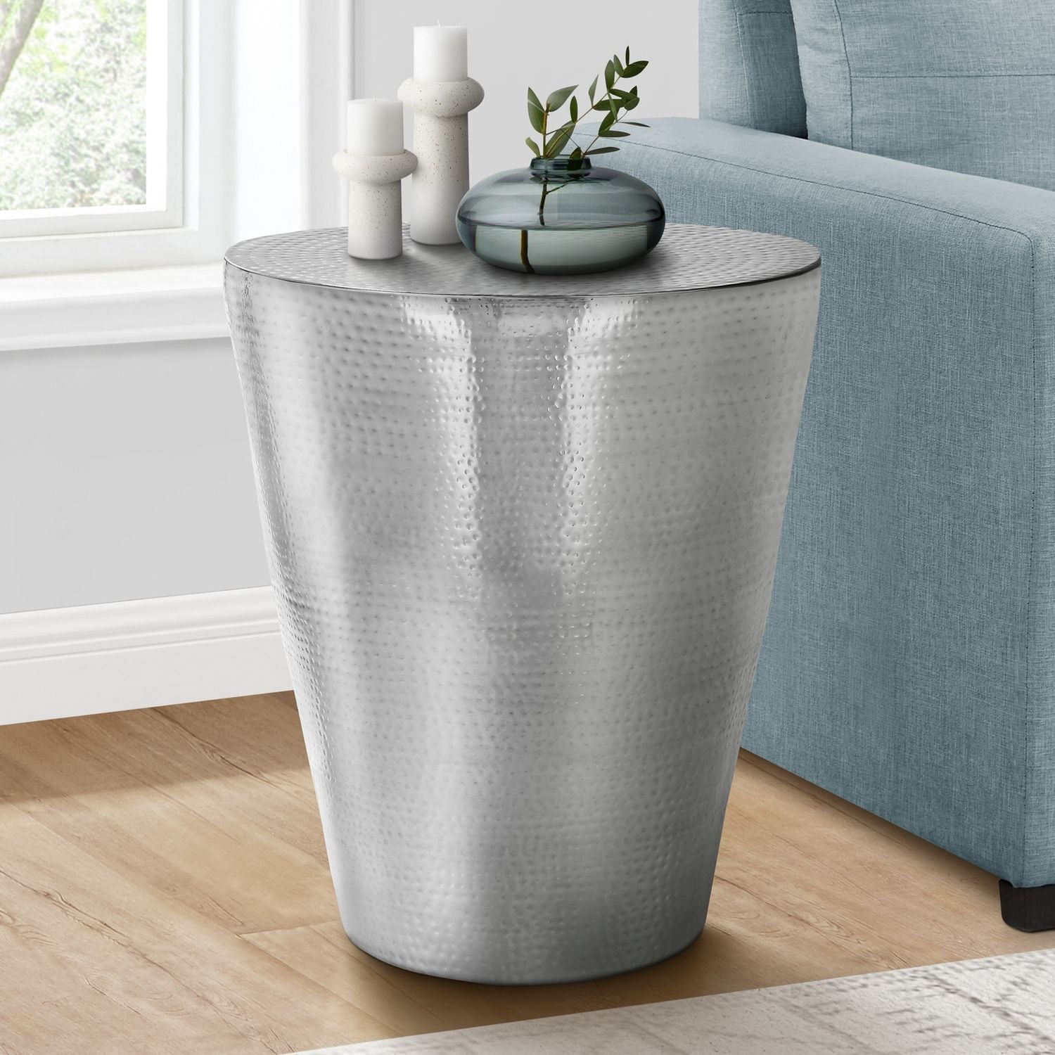 Drum Accent Side Table, Elegant Design