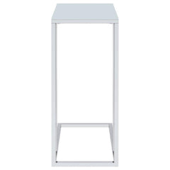 Stella - Glass Top C-Shaped Sofa Side Table - Chrome