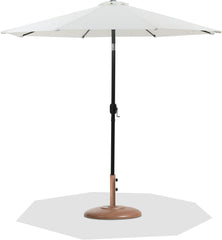 Fiji - Aluminum Patio Umbrella With Round Teak And Black Base